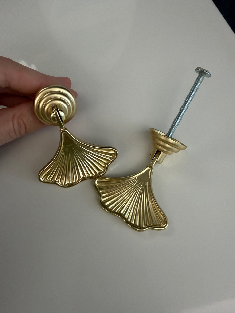Amazon Gold Ginkgo Leaf Cabinet Pulls - Set of 2